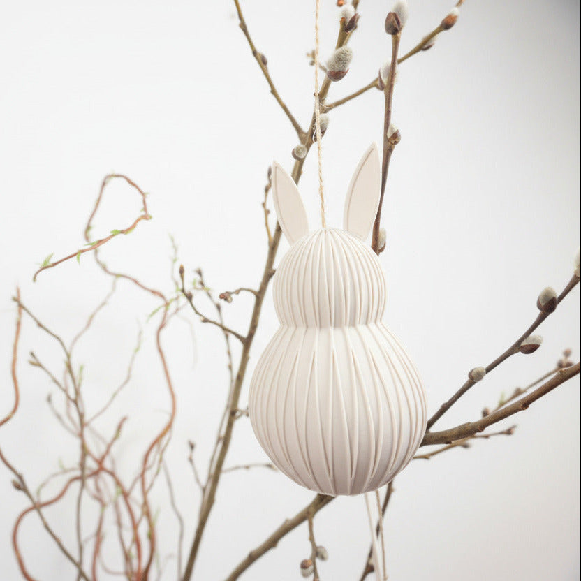 Osterhasen Anhänger mit geometrischer Struktur – moderne Osterdeko