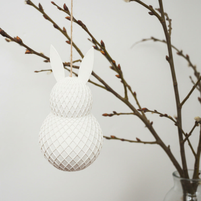Osterhasen Anhänger mit geometrischer Struktur – moderne Osterdeko