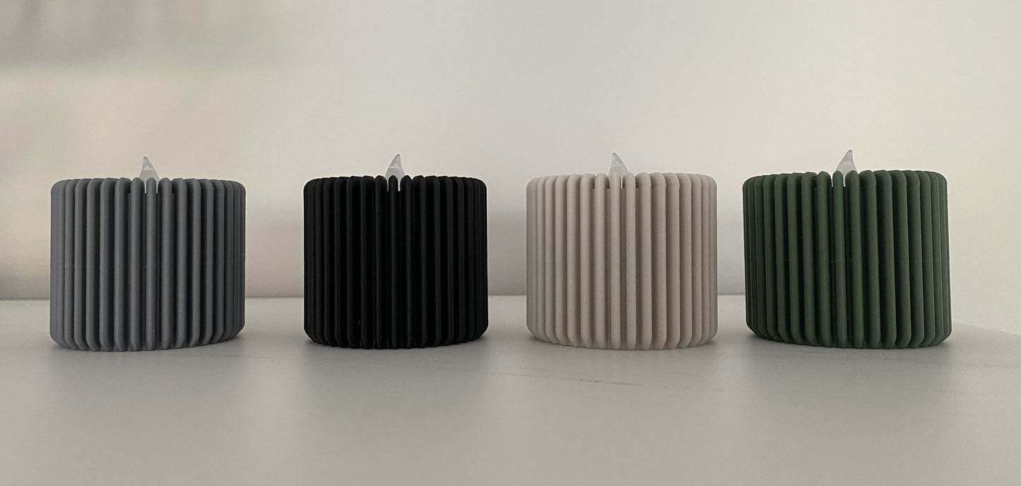 Japandi LED-Teelichthalter – gerippt