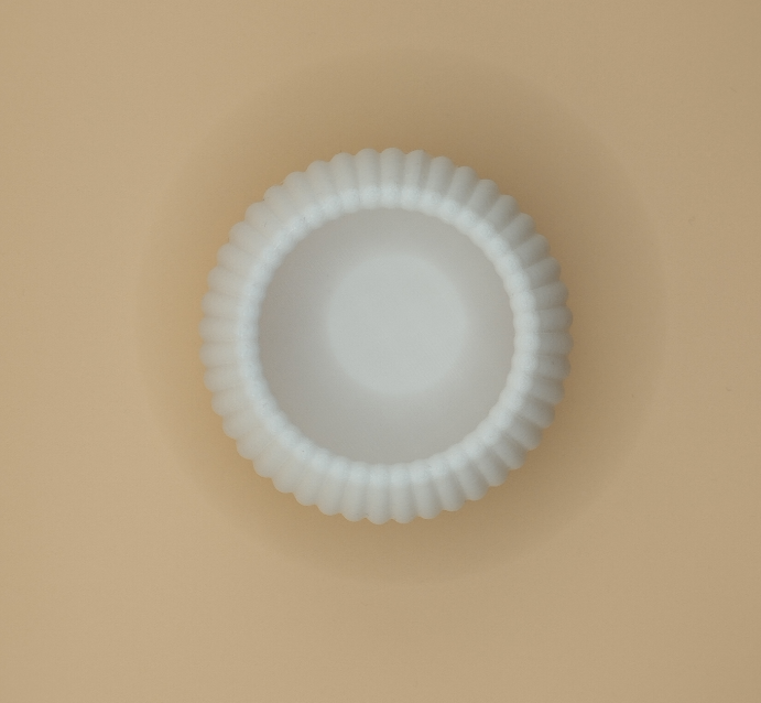 Gerippter LED-Teelichthalter im Japandi Stil – Moderner runder Kerzenhalter aus 3D-Druck