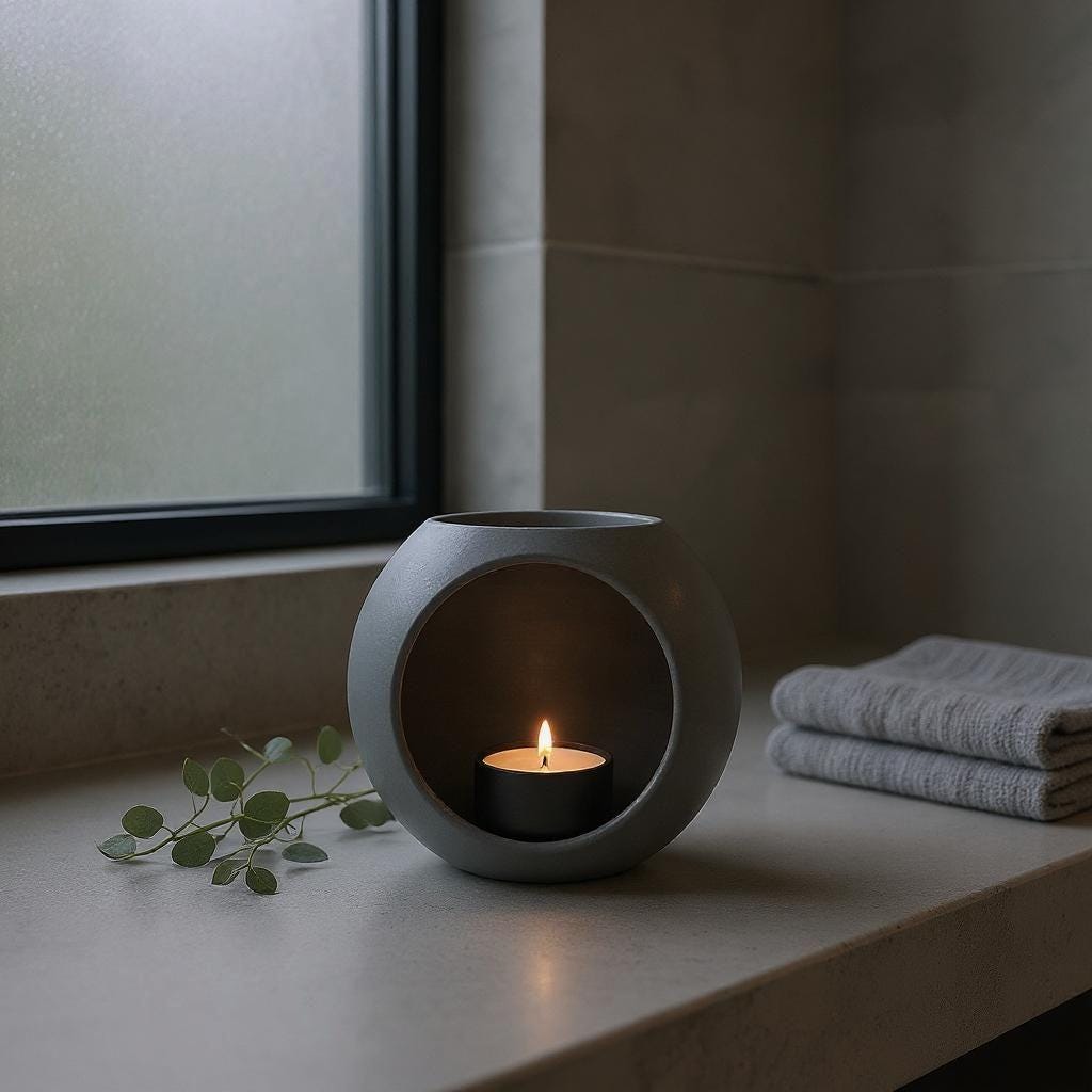 Moderner Kugel Kerzenhalter – Minimalistischer Teelichthalter aus 3D Druck – Runde Deko Schale für Kerzen & Wohnaccessoires – 120 mm