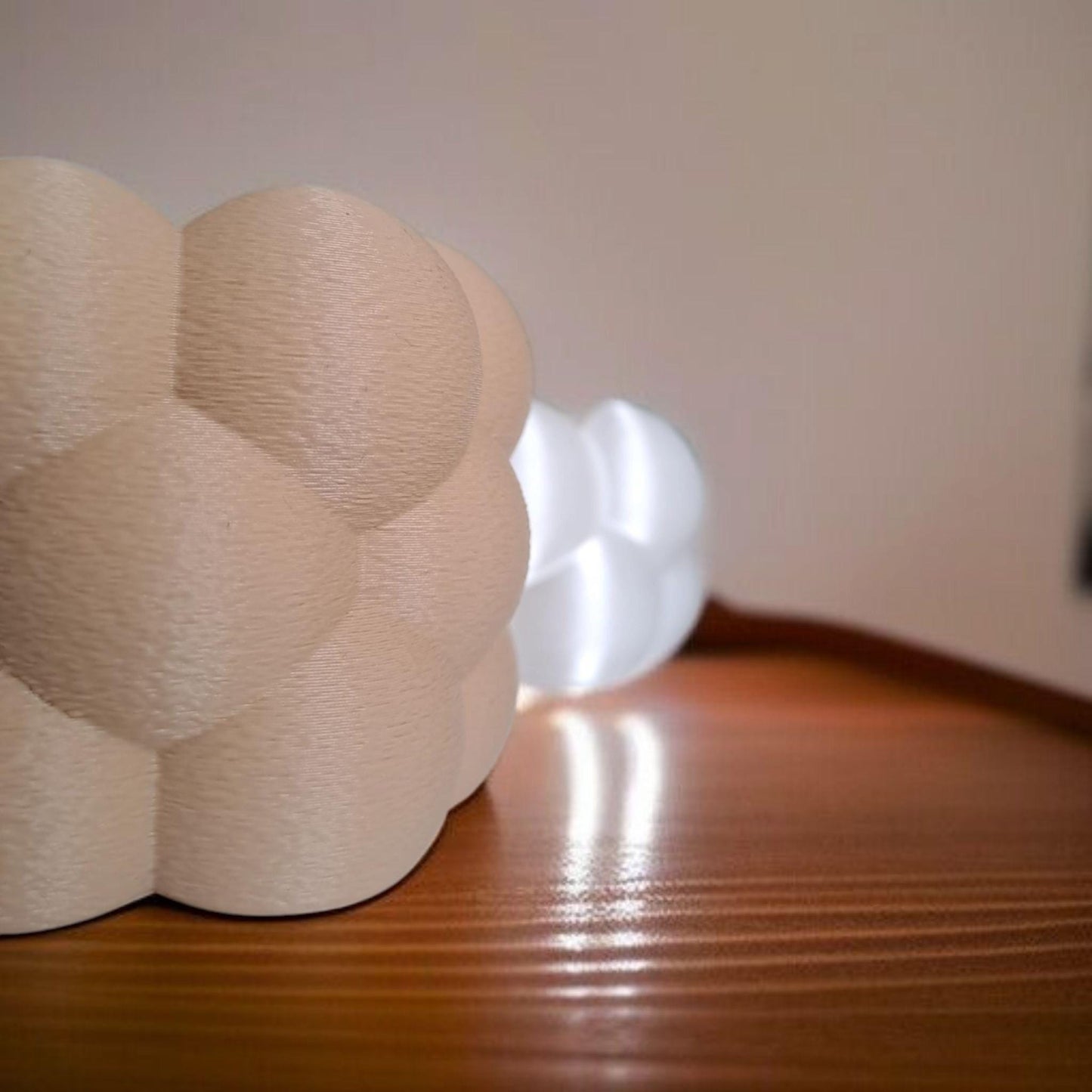 Teelichthalter Set modern – Kerzenhalter im Kugel Design – 3D gedruckte Wohnaccessoires – 2er Set für 40 mm LED Teelichter